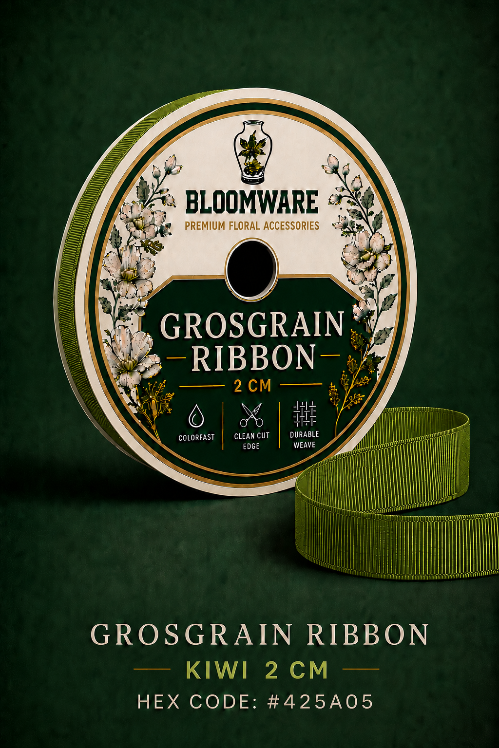 Taffeta™ Grosgrain Ribbon Kiwi