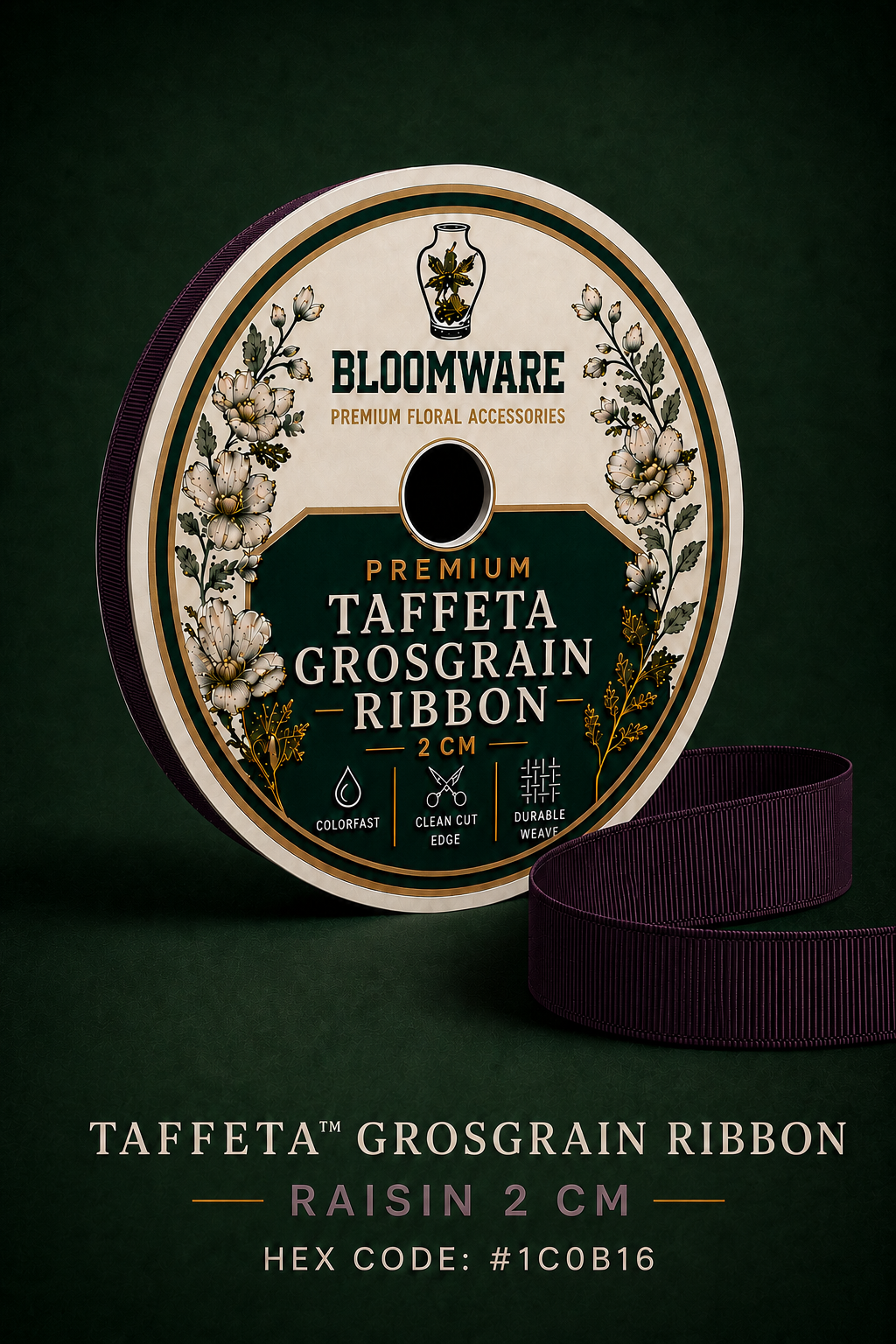 Taffeta™ Grosgrain Ribbon Raisin