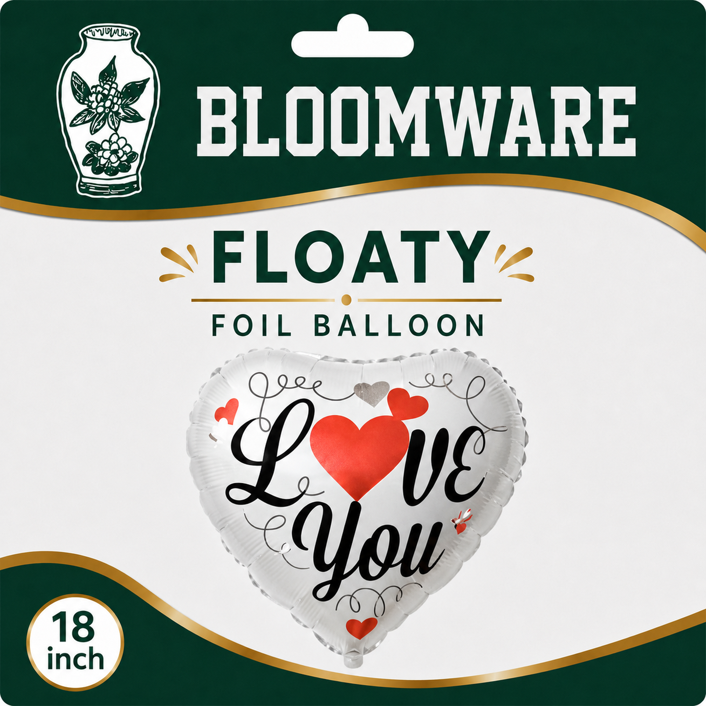 Floaty™ Love You Script Heart Foil Balloon