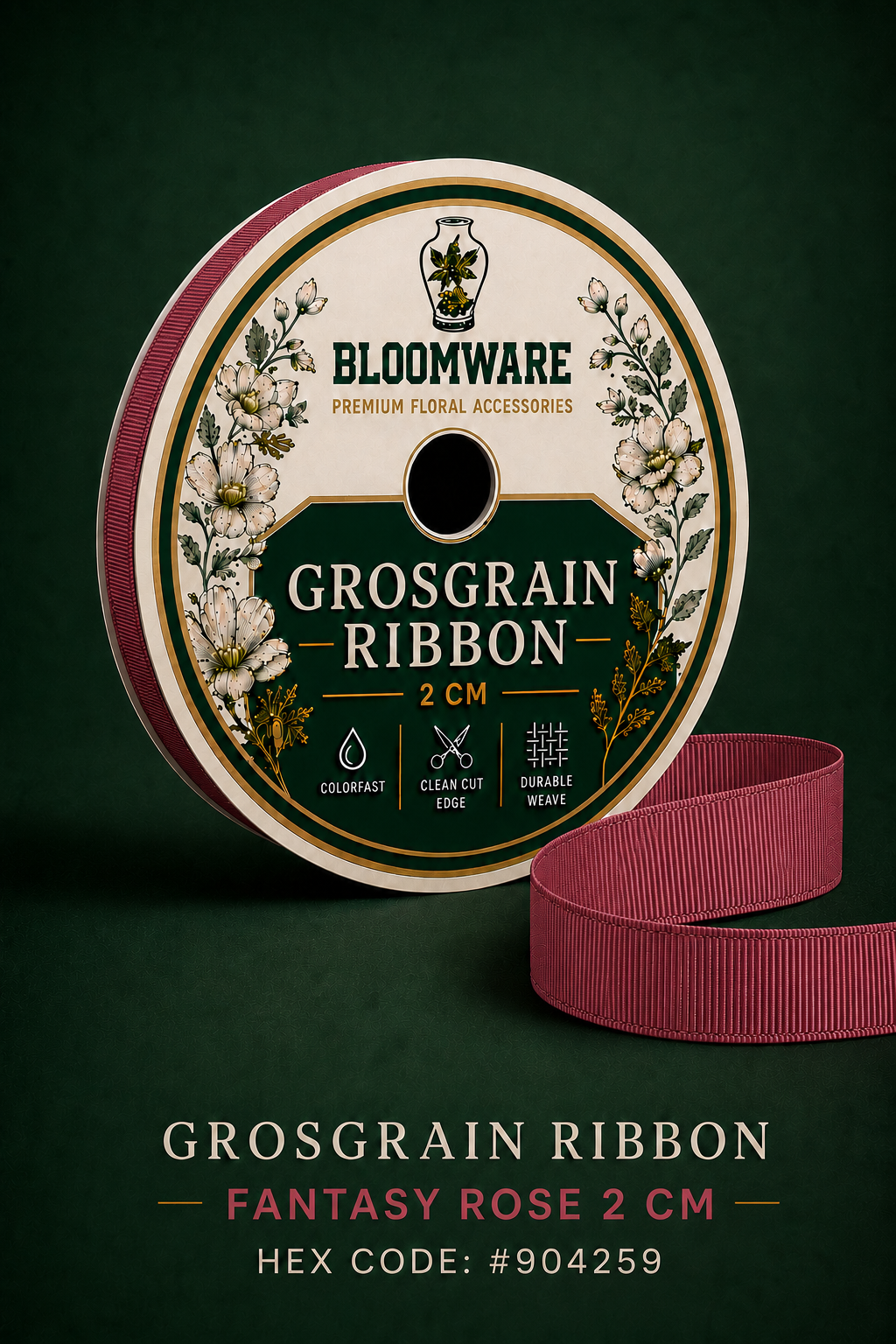 Taffeta™ Grosgrain Ribbon Fantasy Rose