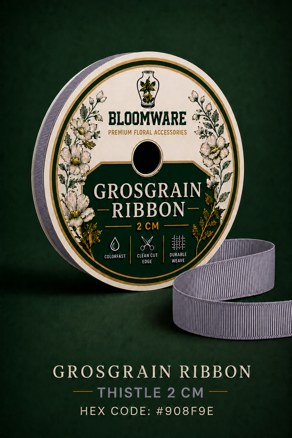 Taffeta™ Grosgrain Ribbon Thistle