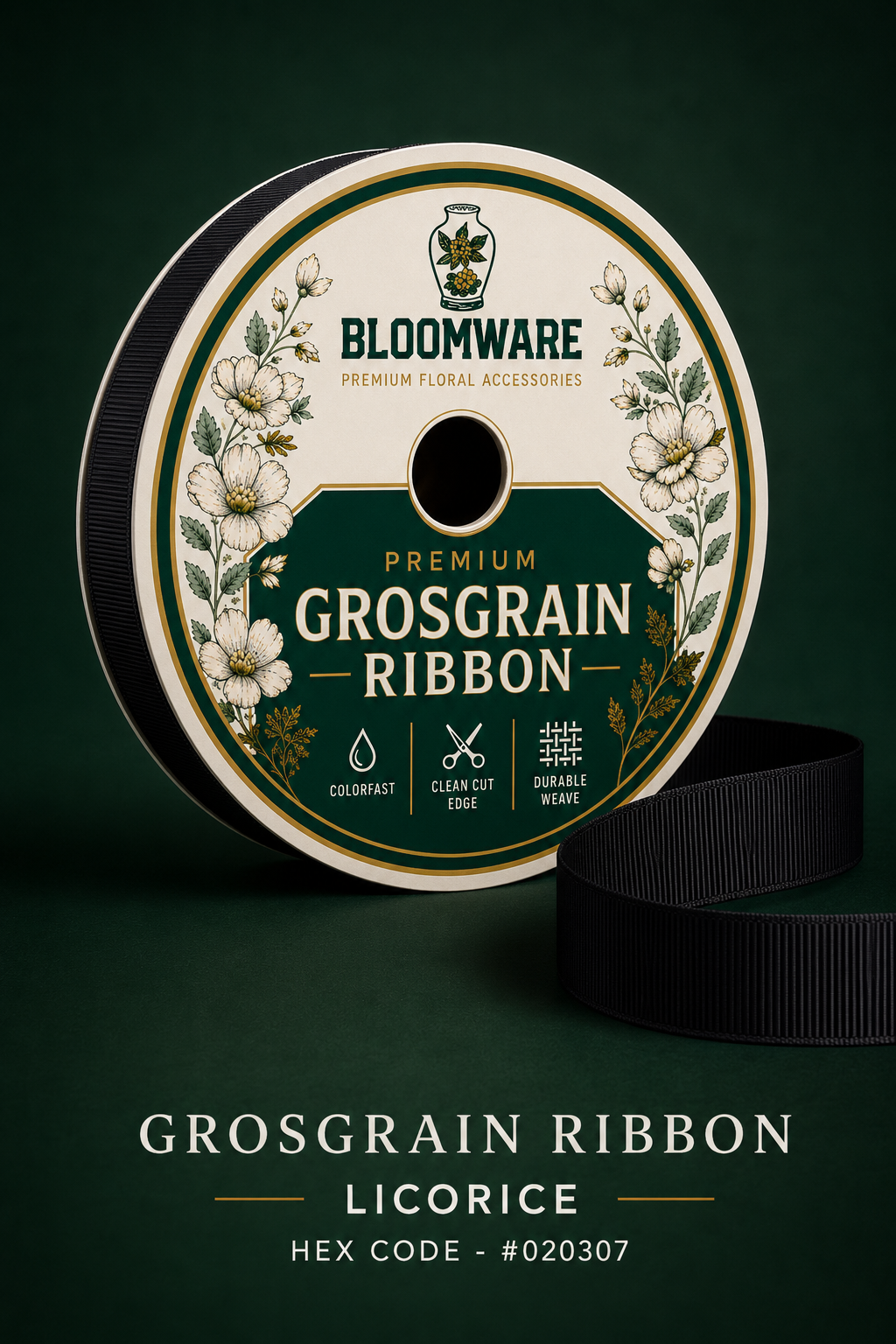 Taffeta™ Grosgrain Ribbon Licorice