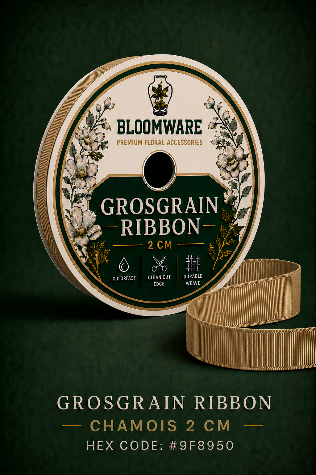 Taffeta™ Grosgrain Ribbon Chamois