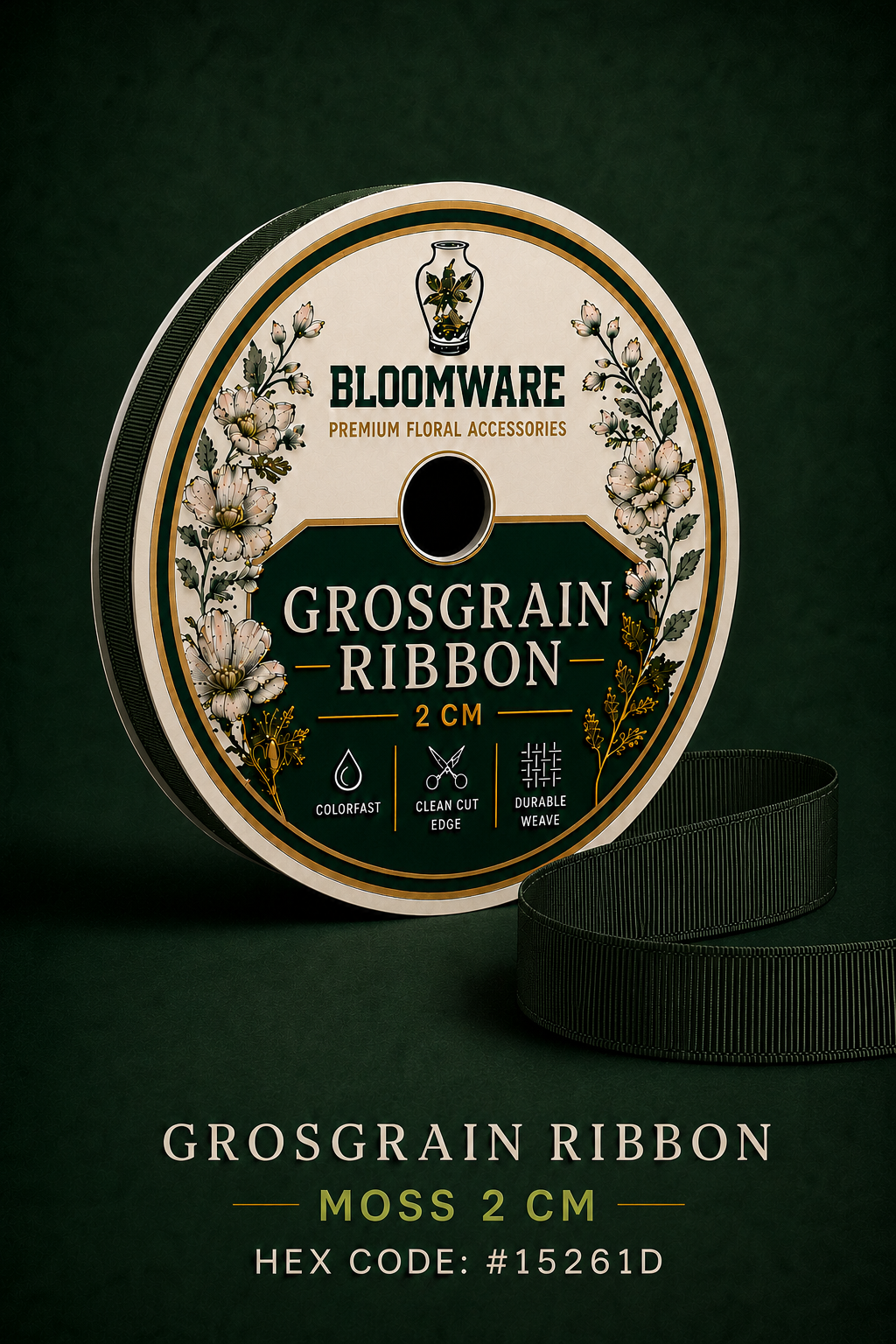Taffeta™ Grosgrain Ribbon Moss