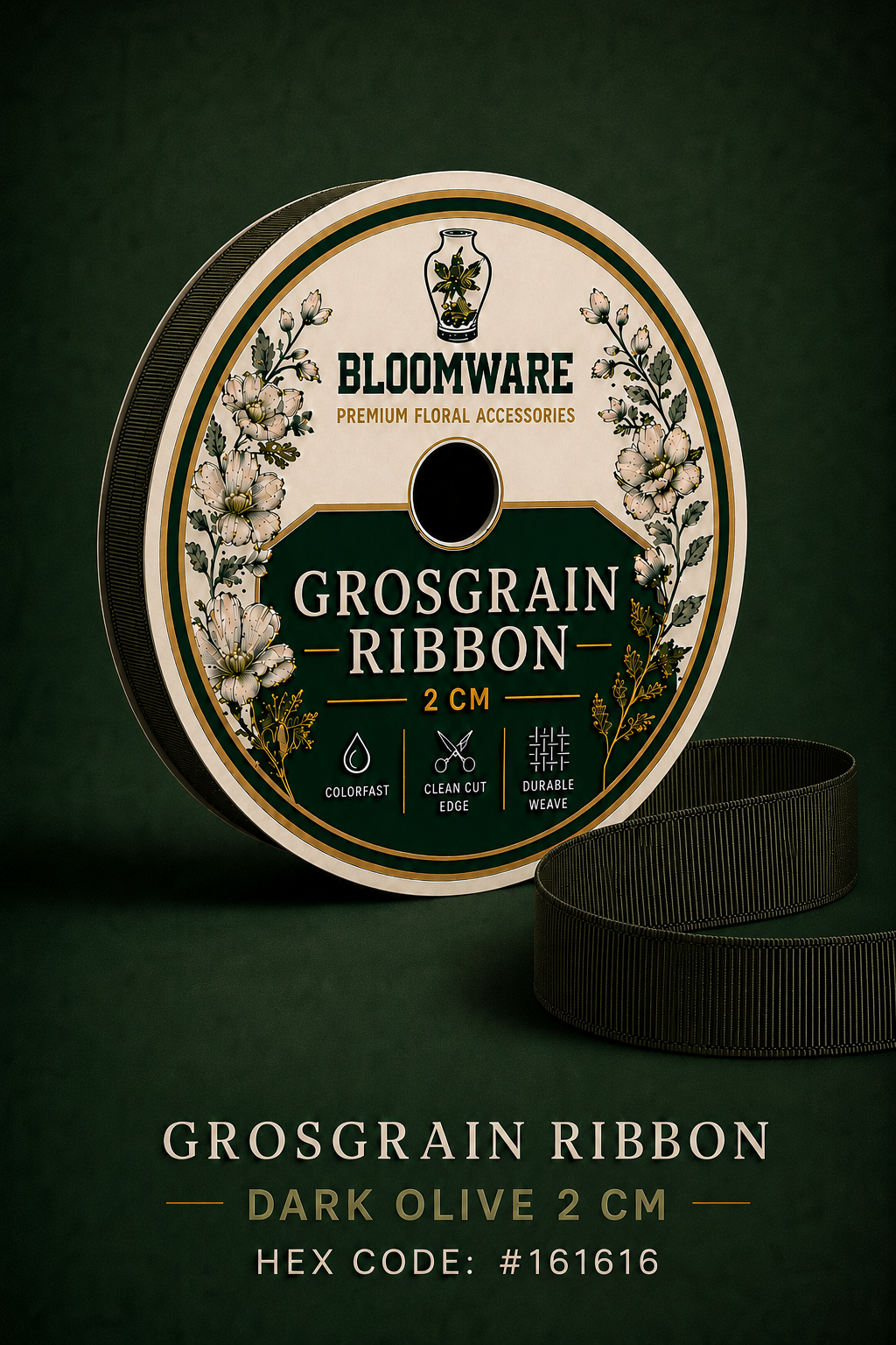 Taffeta™ Grosgrain Ribbon Dark Olive