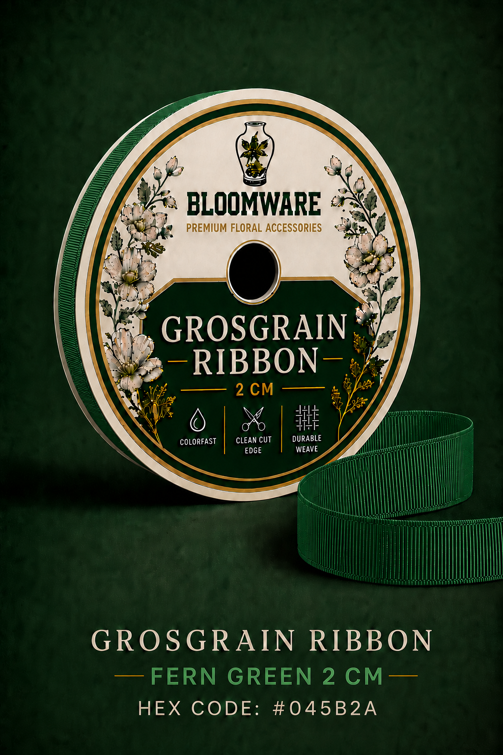 Taffeta™ Grosgrain Ribbon Fern Green