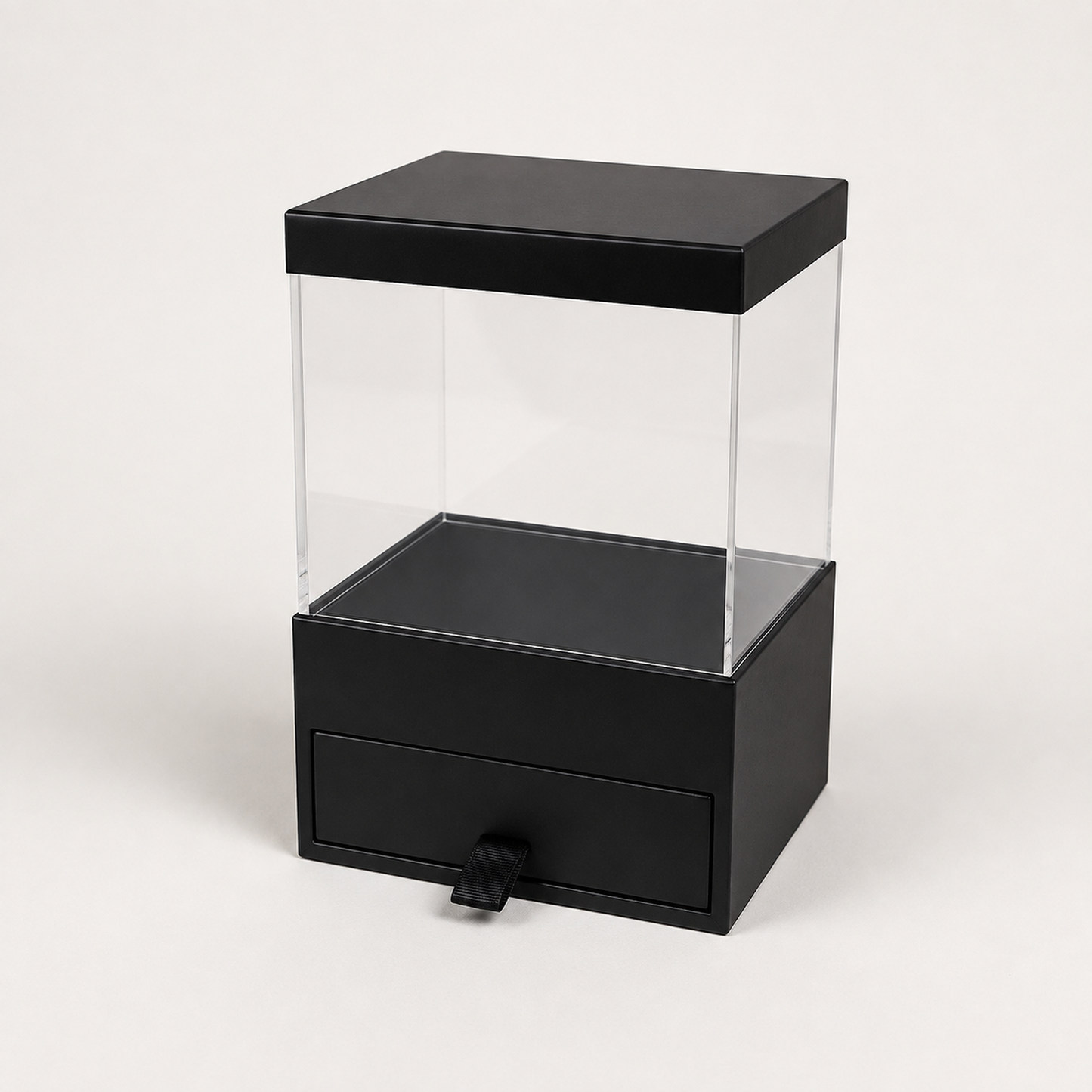 Flowerly Box™ Obsidian Clear Drawer Display