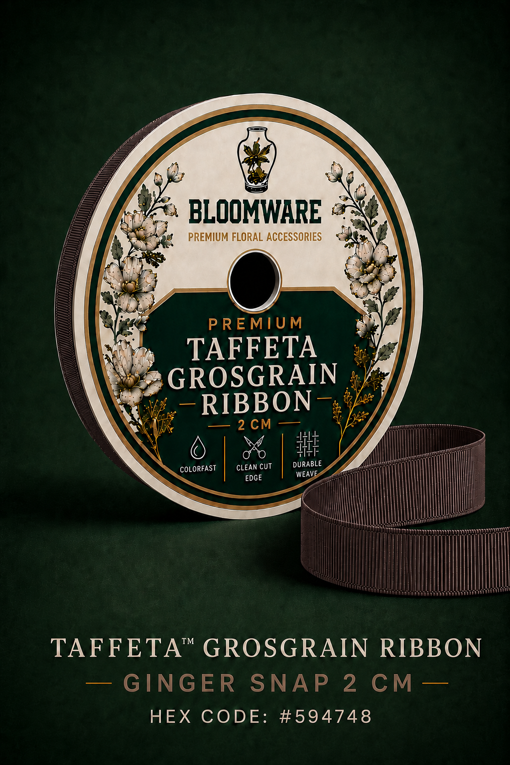 Taffeta™ Grosgrain Ribbon Ginger Snap