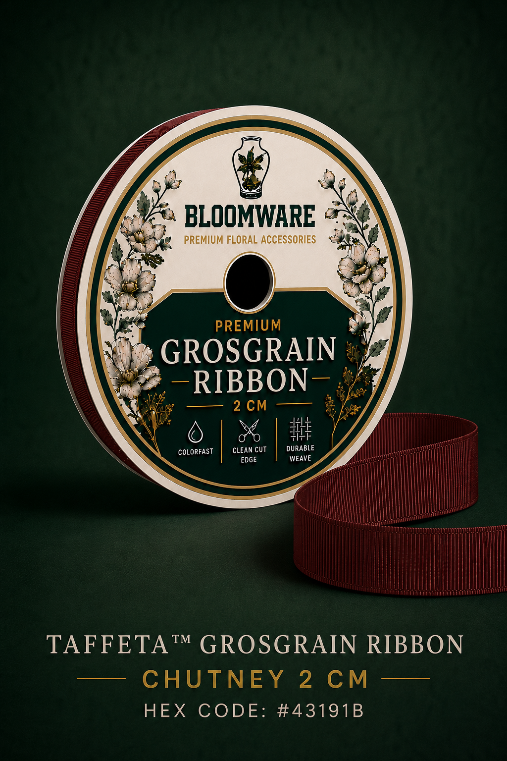 Taffeta™ Grosgrain Ribbon Chutney