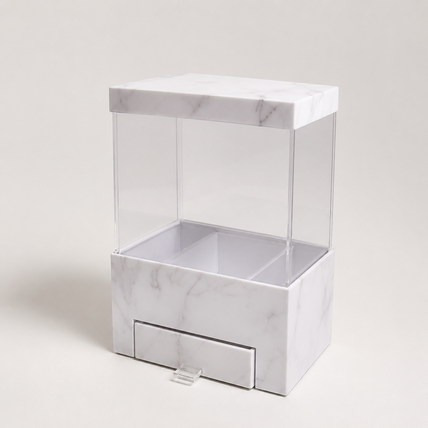 Flowerly Box™ Pearl Marble Clear Drawer Display
