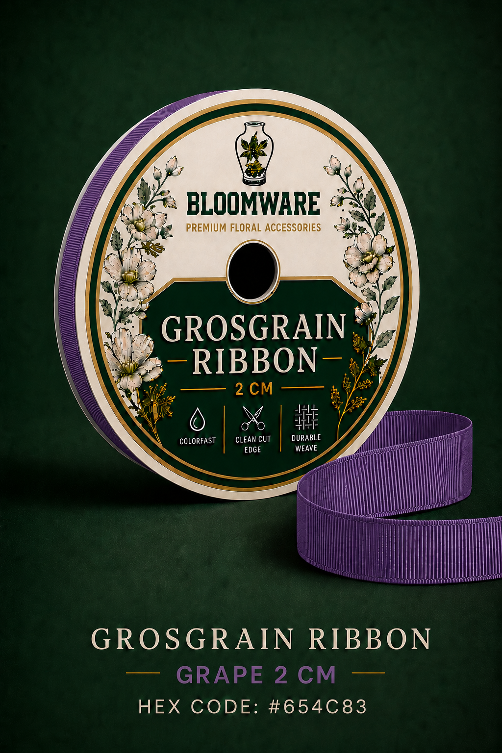 Taffeta™ Grosgrain Ribbon Grape