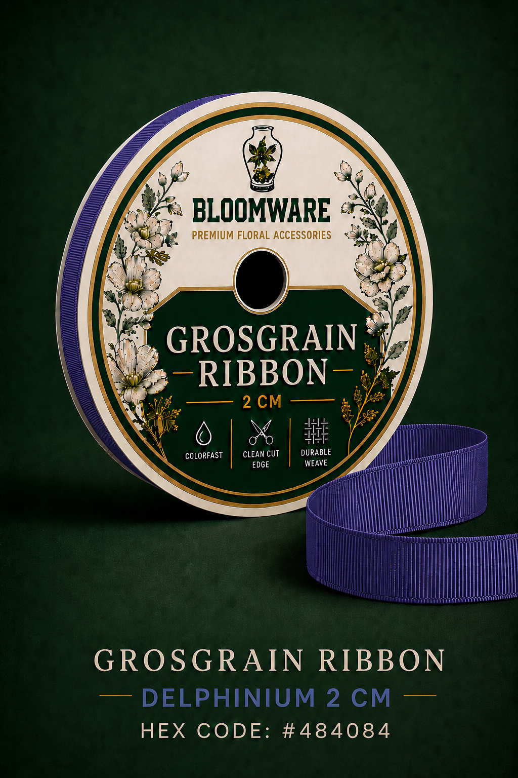 Taffeta™ Grosgrain Ribbon Delphinium