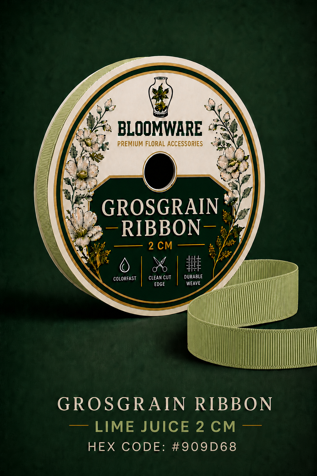 Taffeta™ Grosgrain Ribbon Lime Juice