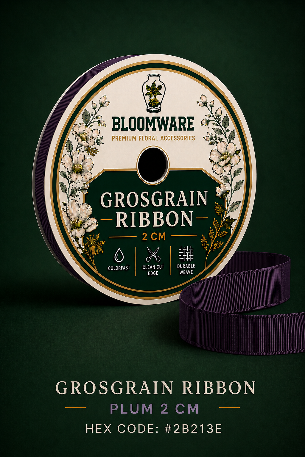 Taffeta™ Grosgrain Ribbon Plum