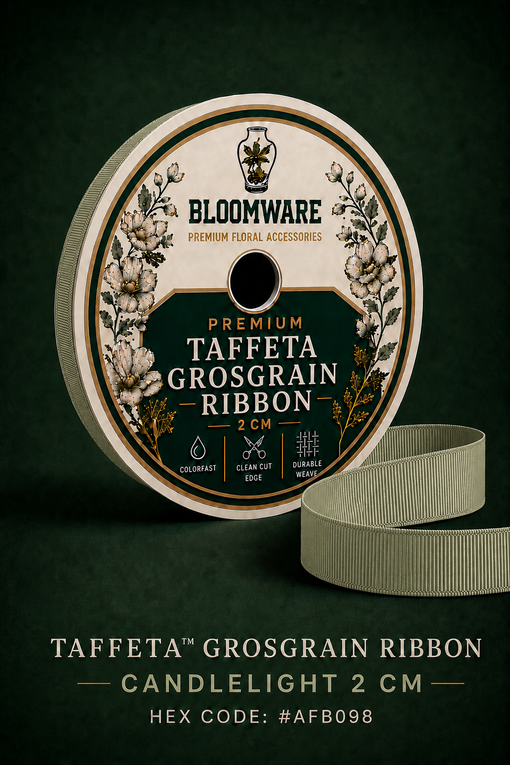 Taffeta™ Grosgrain Ribbon Candlelight