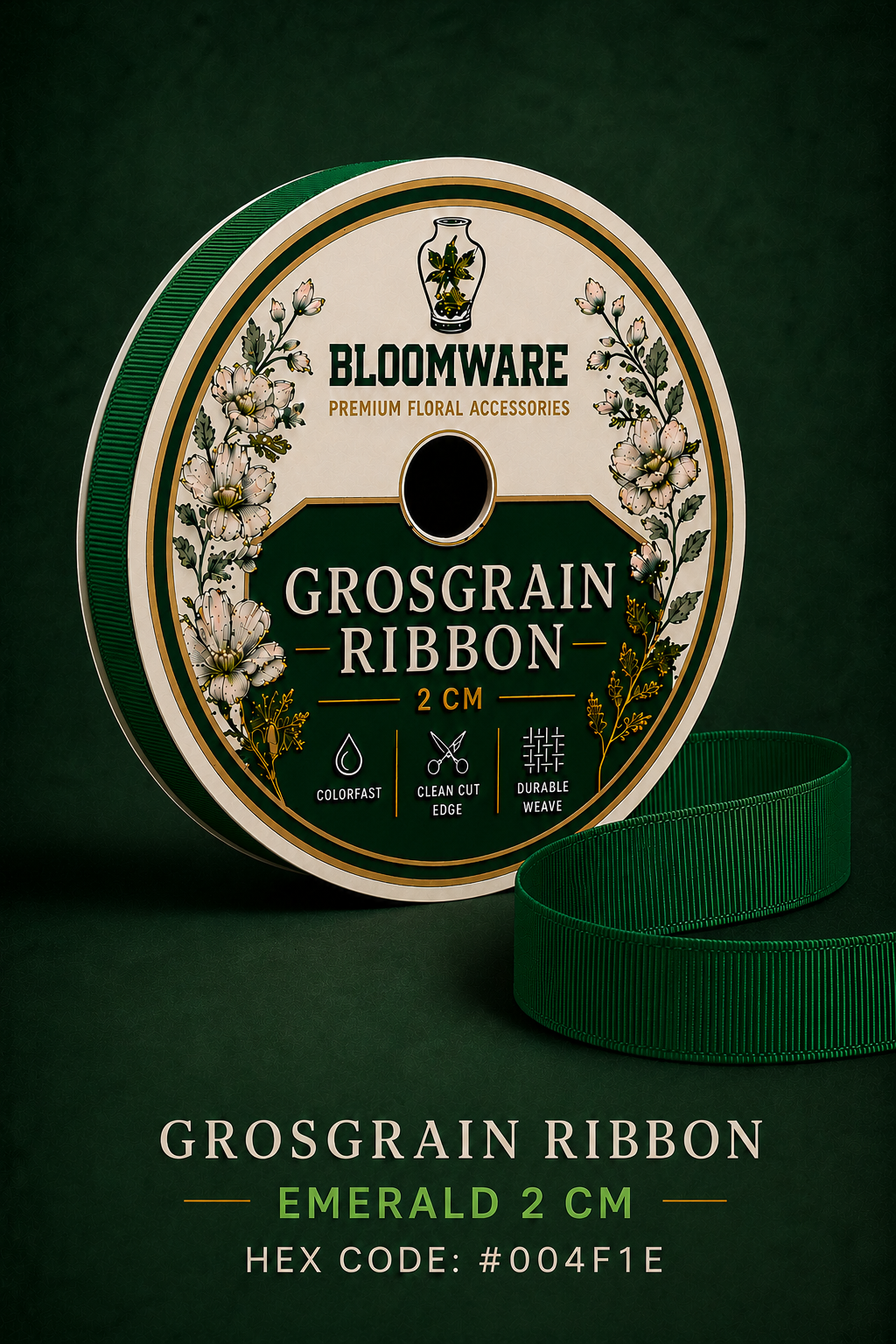 Taffeta™ Grosgrain Ribbon Emerald