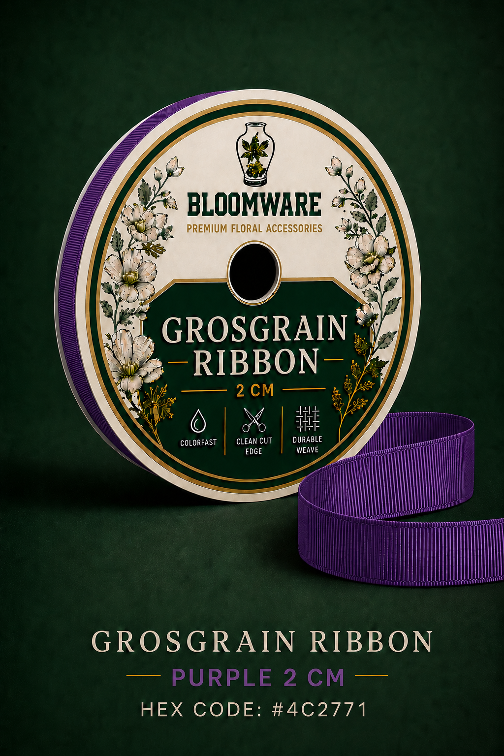 Taffeta™ Grosgrain Ribbon Purple