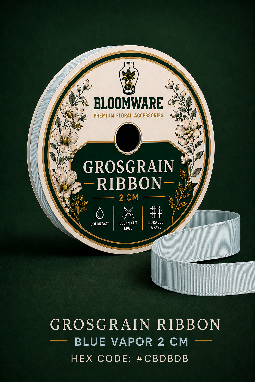 Taffeta™ Grosgrain Ribbon Blue Vapor