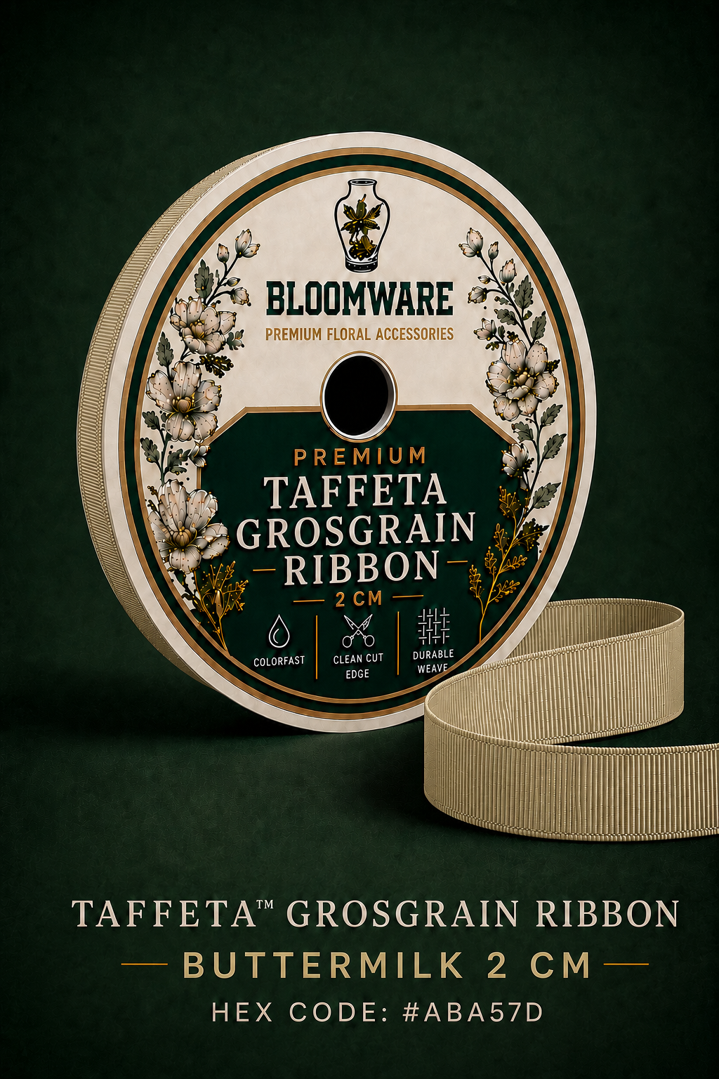 Taffeta™ Grosgrain Ribbon Buttermilk