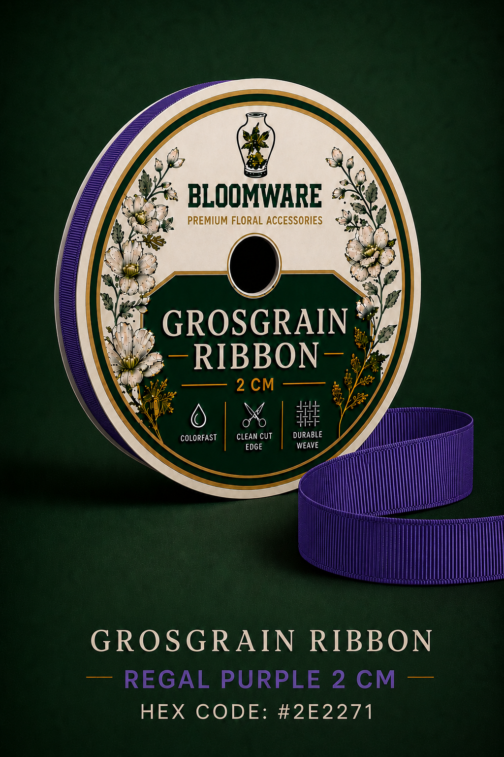 Taffeta™ Grosgrain Ribbon Regal Purple