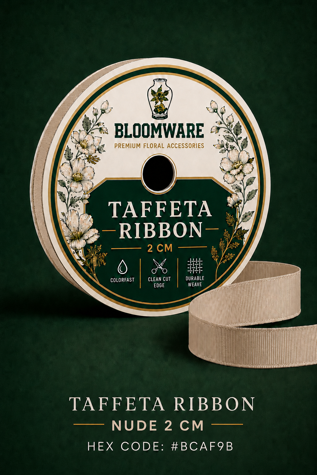 Taffeta™ Grosgrain Ribbon Nude