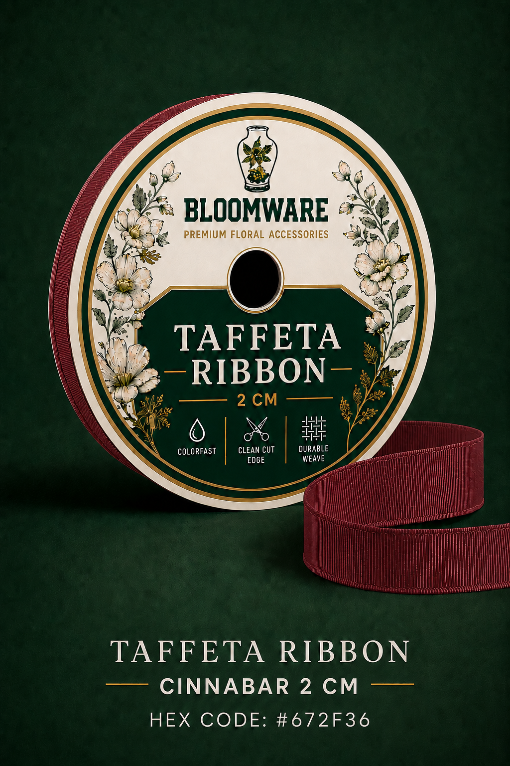 Taffeta™ Grosgrain Ribbon Cinnabar