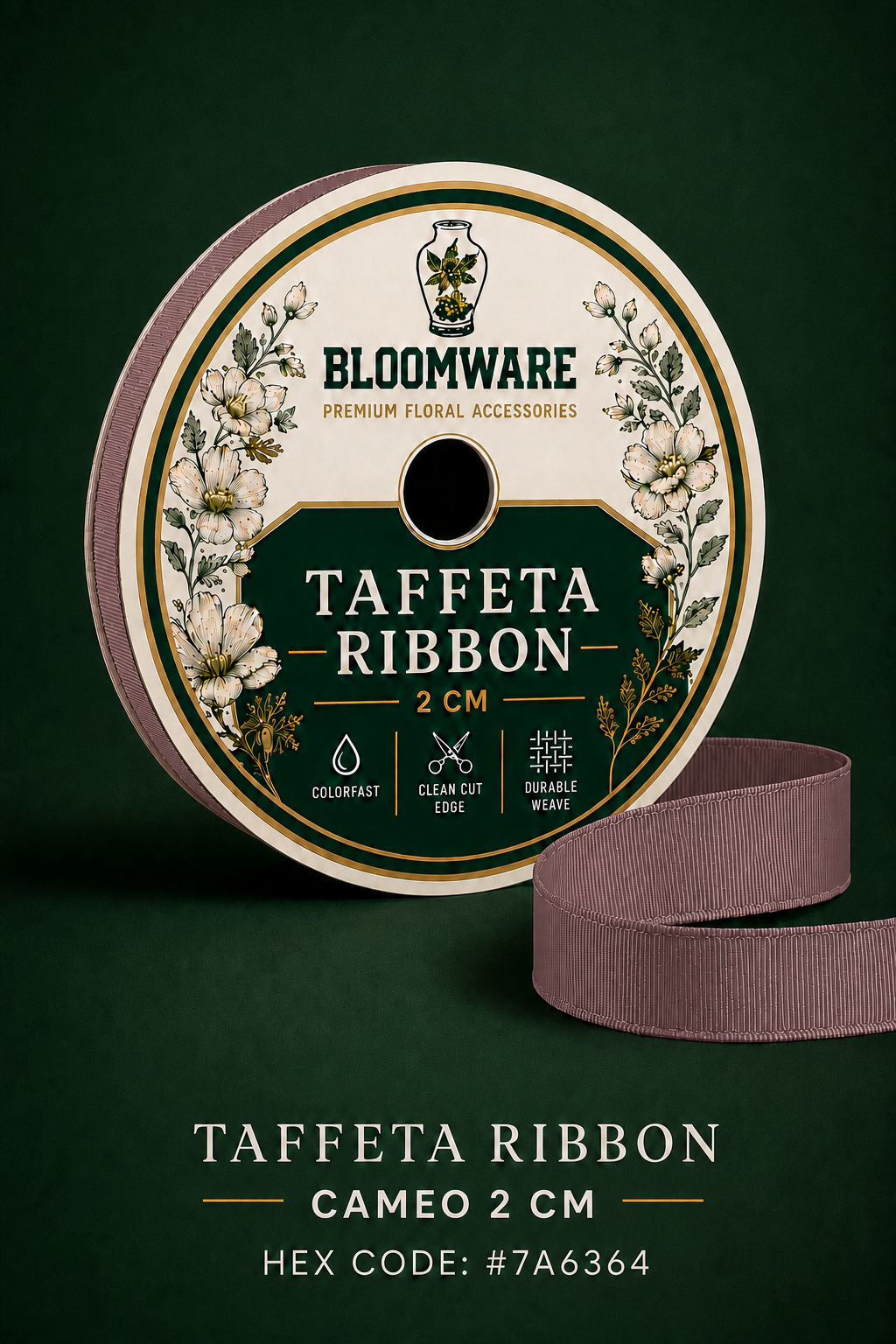 Taffeta™ Grosgrain Ribbon Cameo