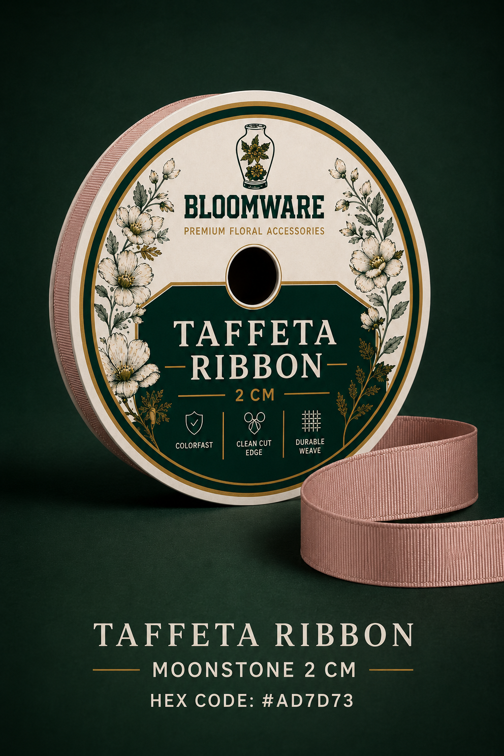 Taffeta™ Grosgrain Ribbon Moonstone