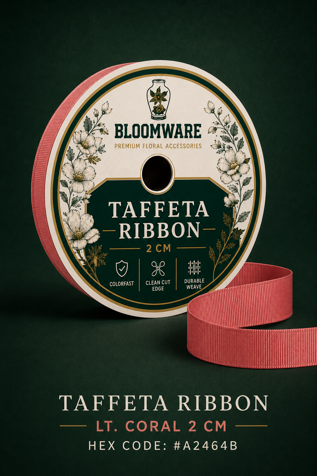 Taffeta™ Grosgrain Ribbon Lt. Coral