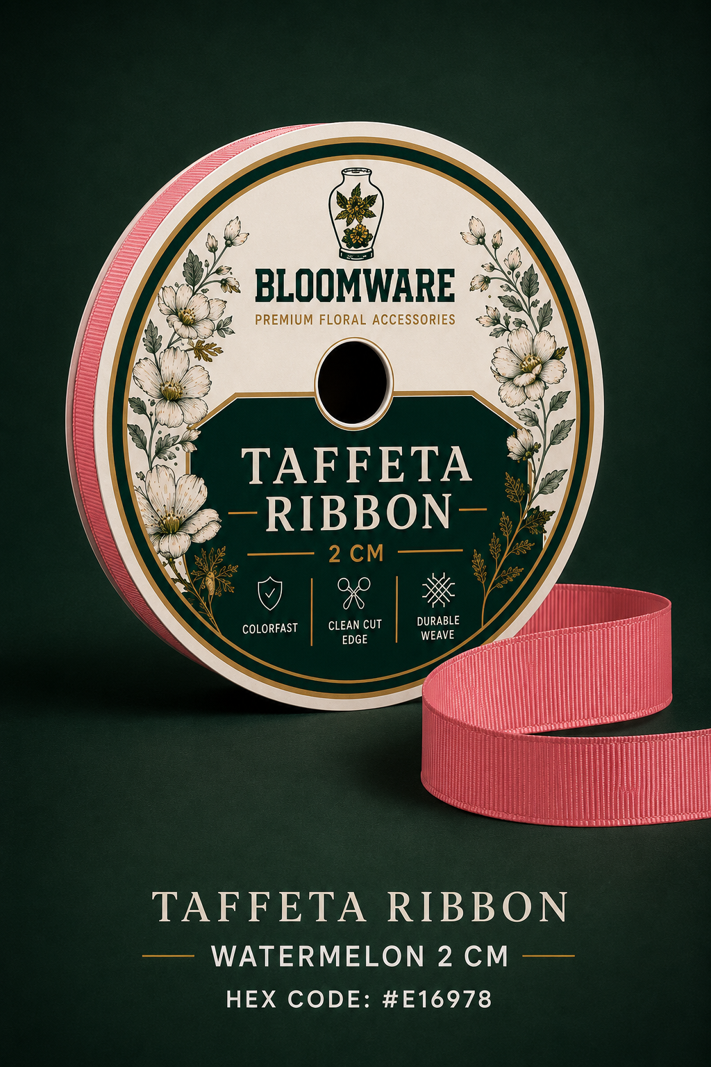 Taffeta™ Grosgrain Ribbon Watermelon