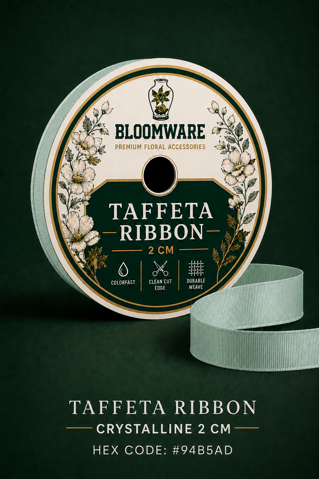 Taffeta™ Grosgrain Ribbon Crystalline