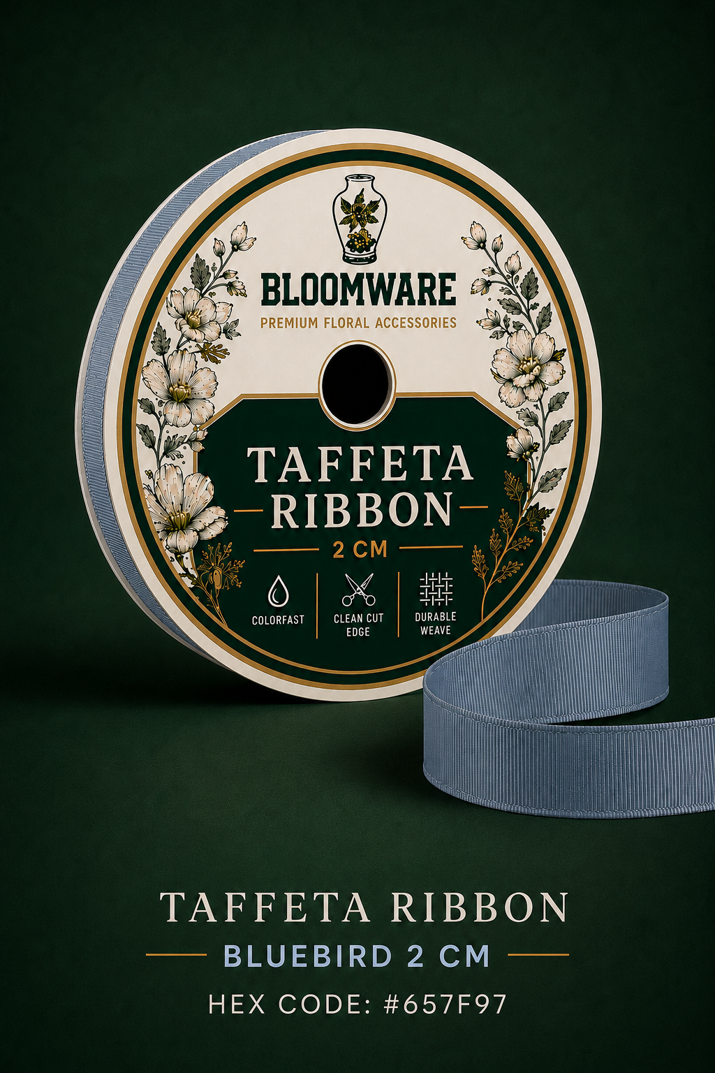 Taffeta™ Grosgrain Ribbon Bluebird