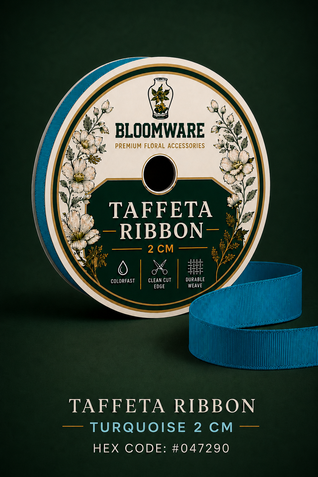 Taffeta™ Grosgrain Ribbon Turquoise