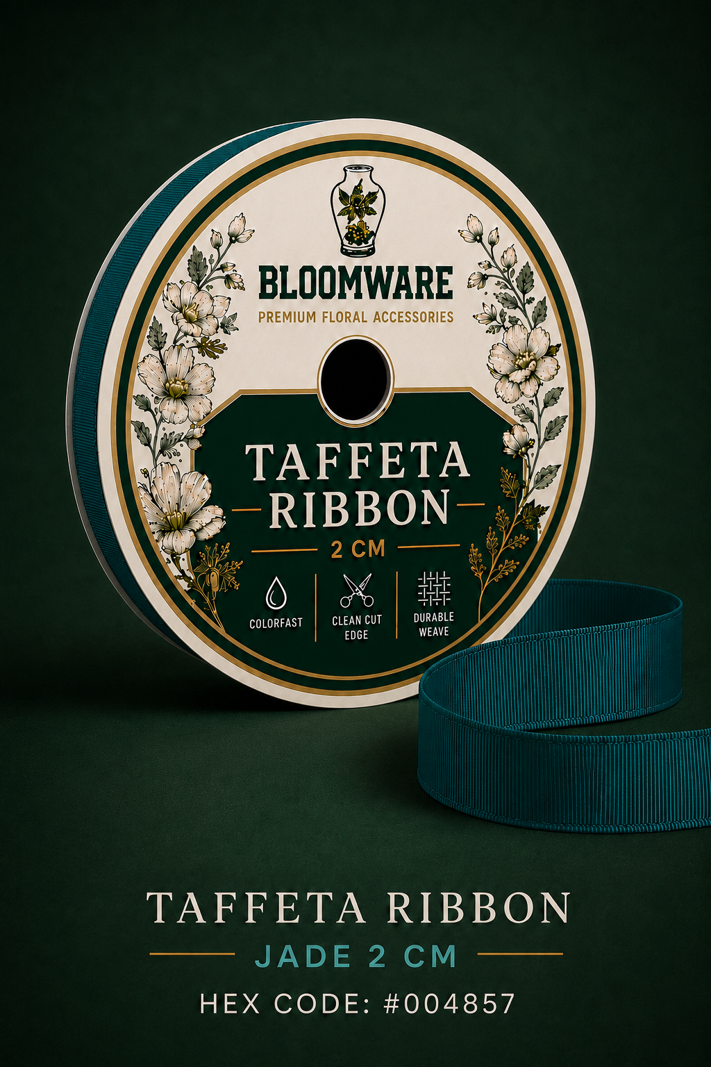 Taffeta™ Grosgrain Ribbon Jade