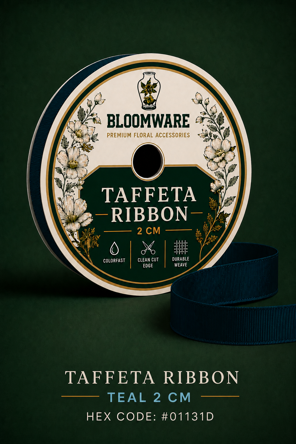 Taffeta™ Grosgrain Ribbon Teal