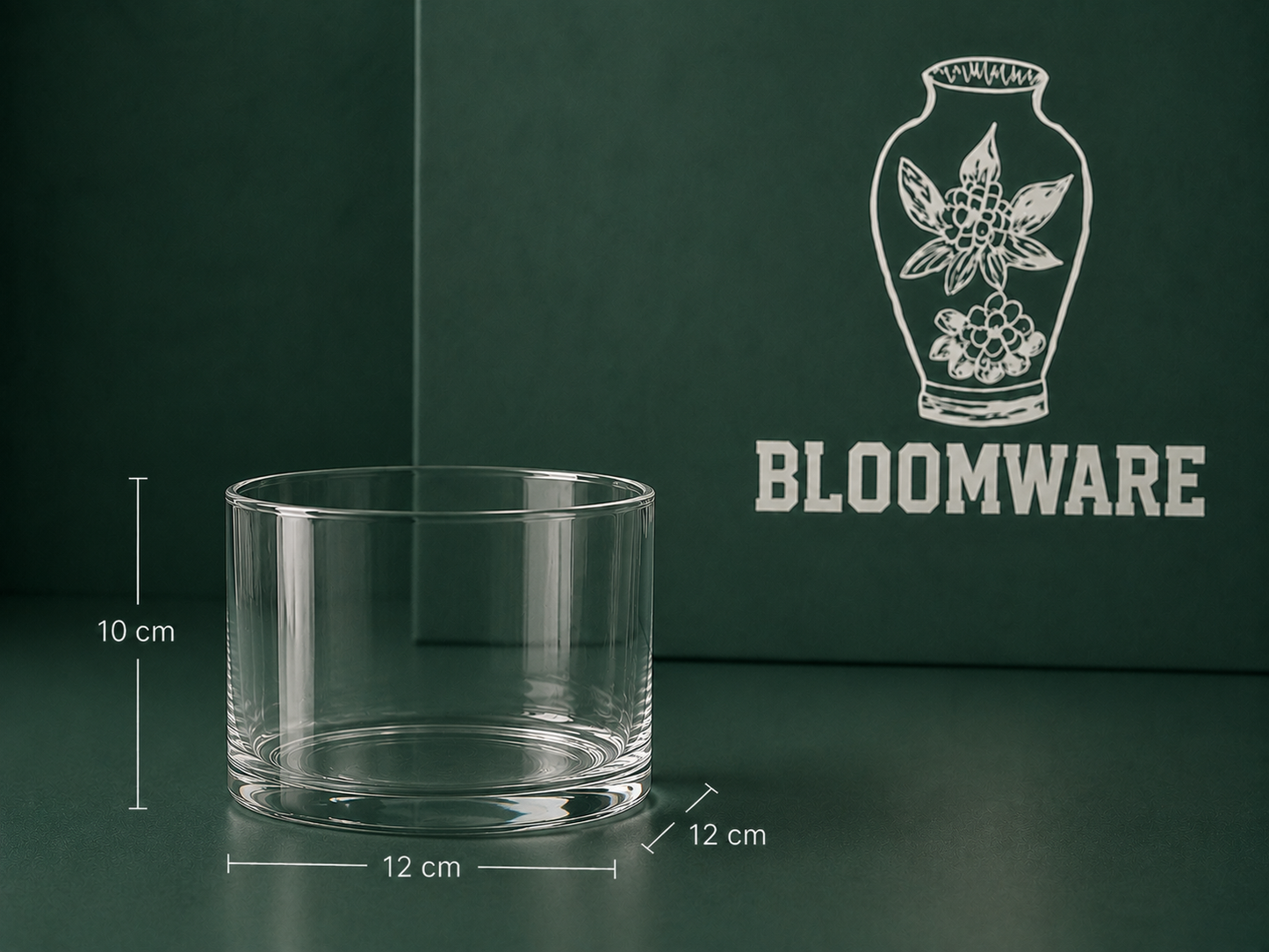 VASEN Cylinder Glass Vase 12x10 CM