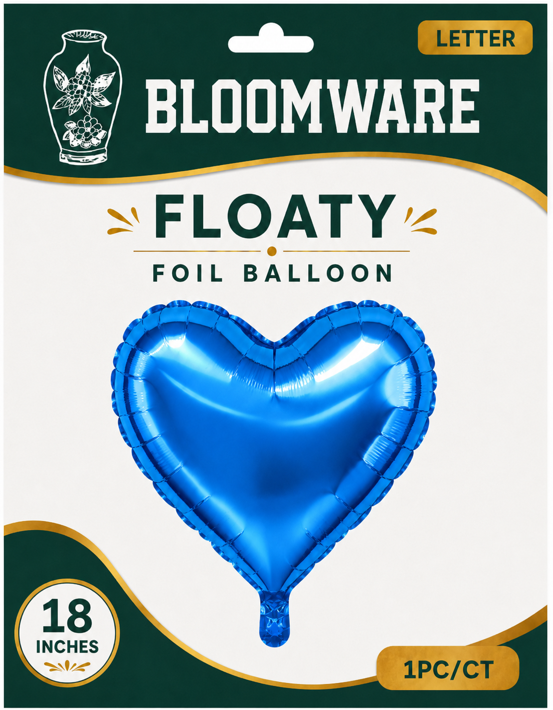 Floaty™ Heart Foil Balloon Electric Blue
