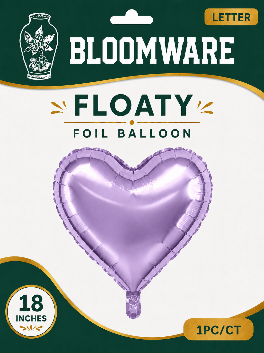 Floaty™ Heart Foil Balloon Lilac