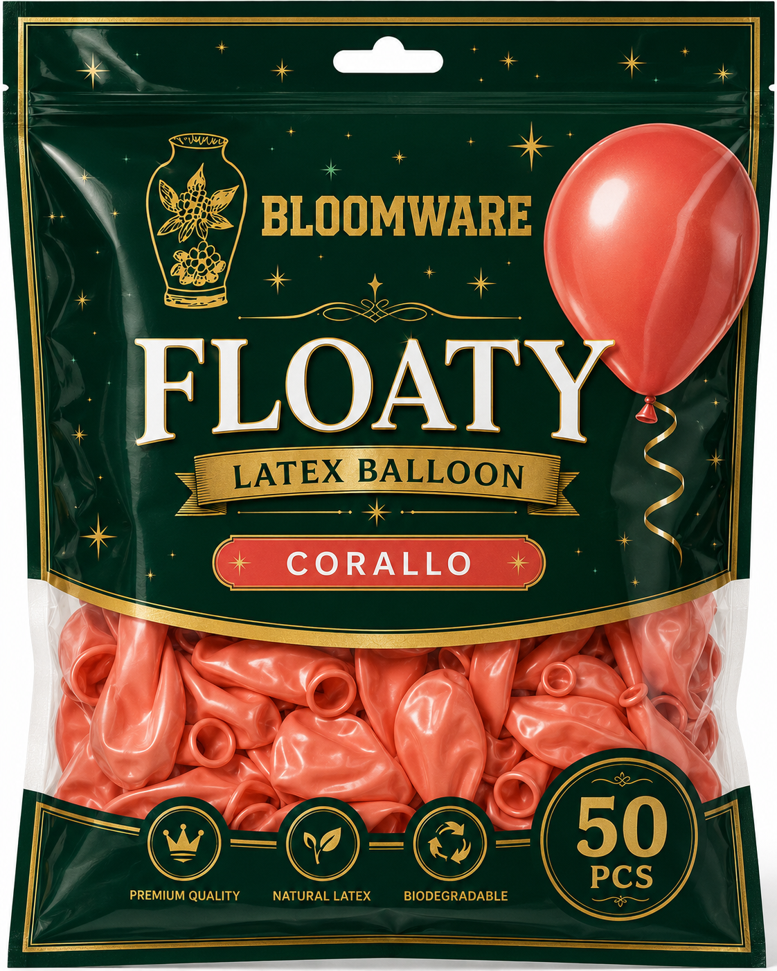 Floaty™ Latex Balloon Corallo