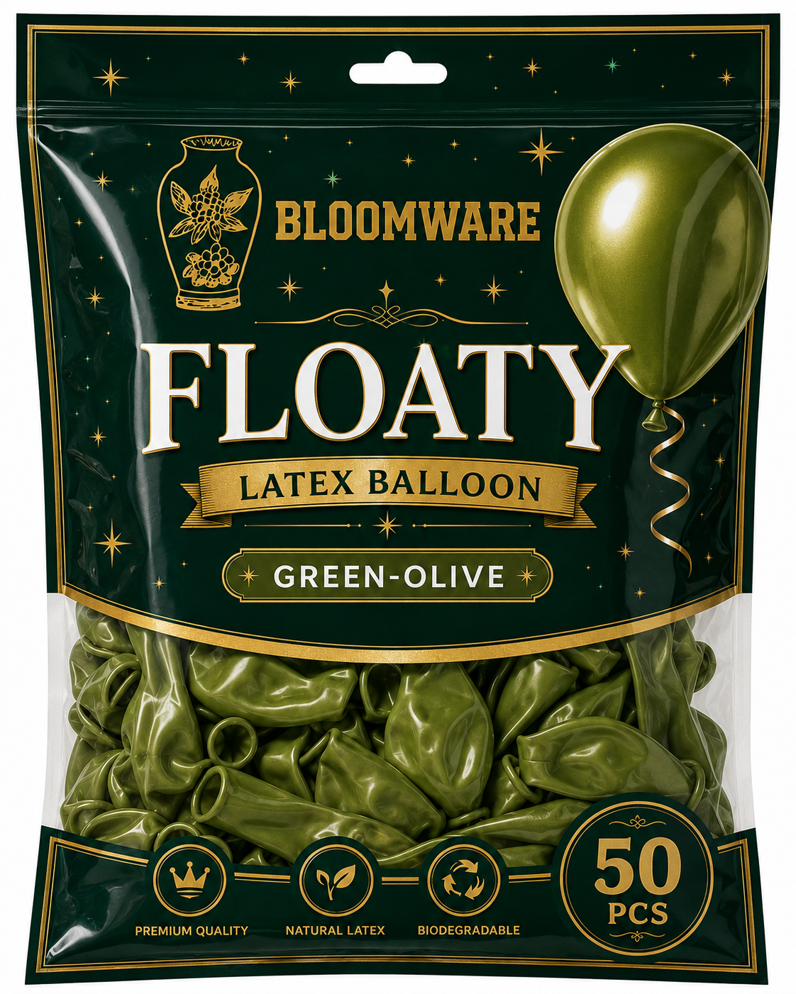 Floaty™ Latex Balloon Green Olive