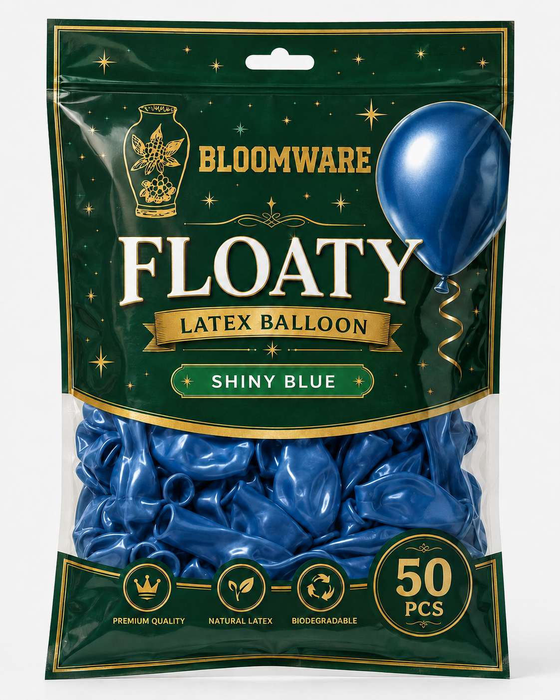 Floaty™ Latex Balloon Shiny Blue