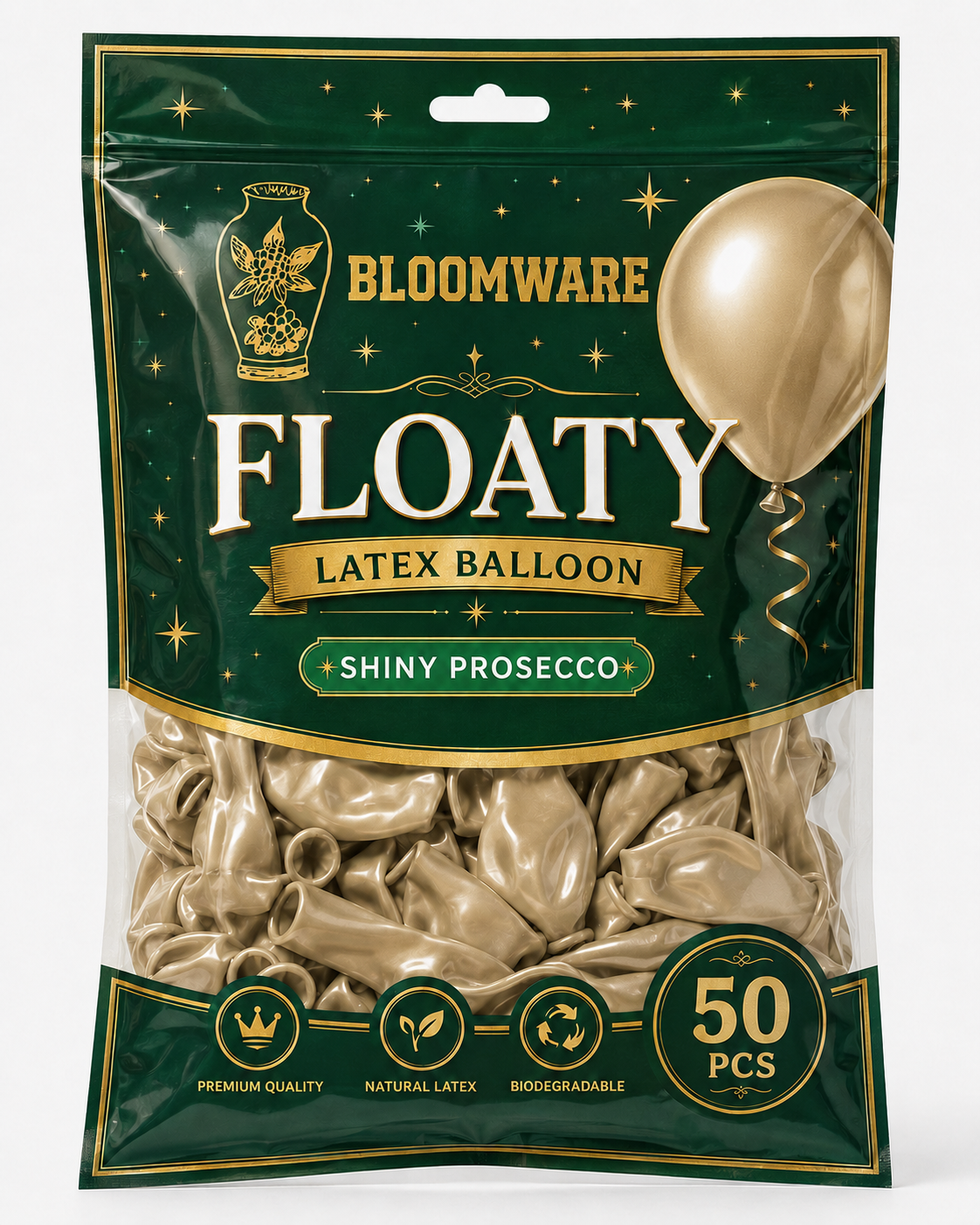 Floaty™ Latex Balloon Shiny Prosecco