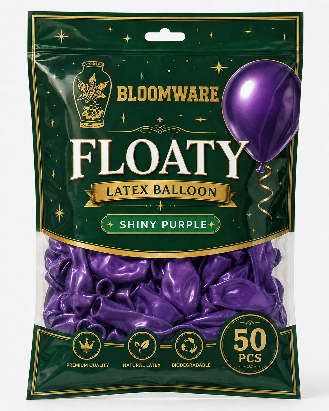 Floaty™ Latex Balloon Shiny Purple