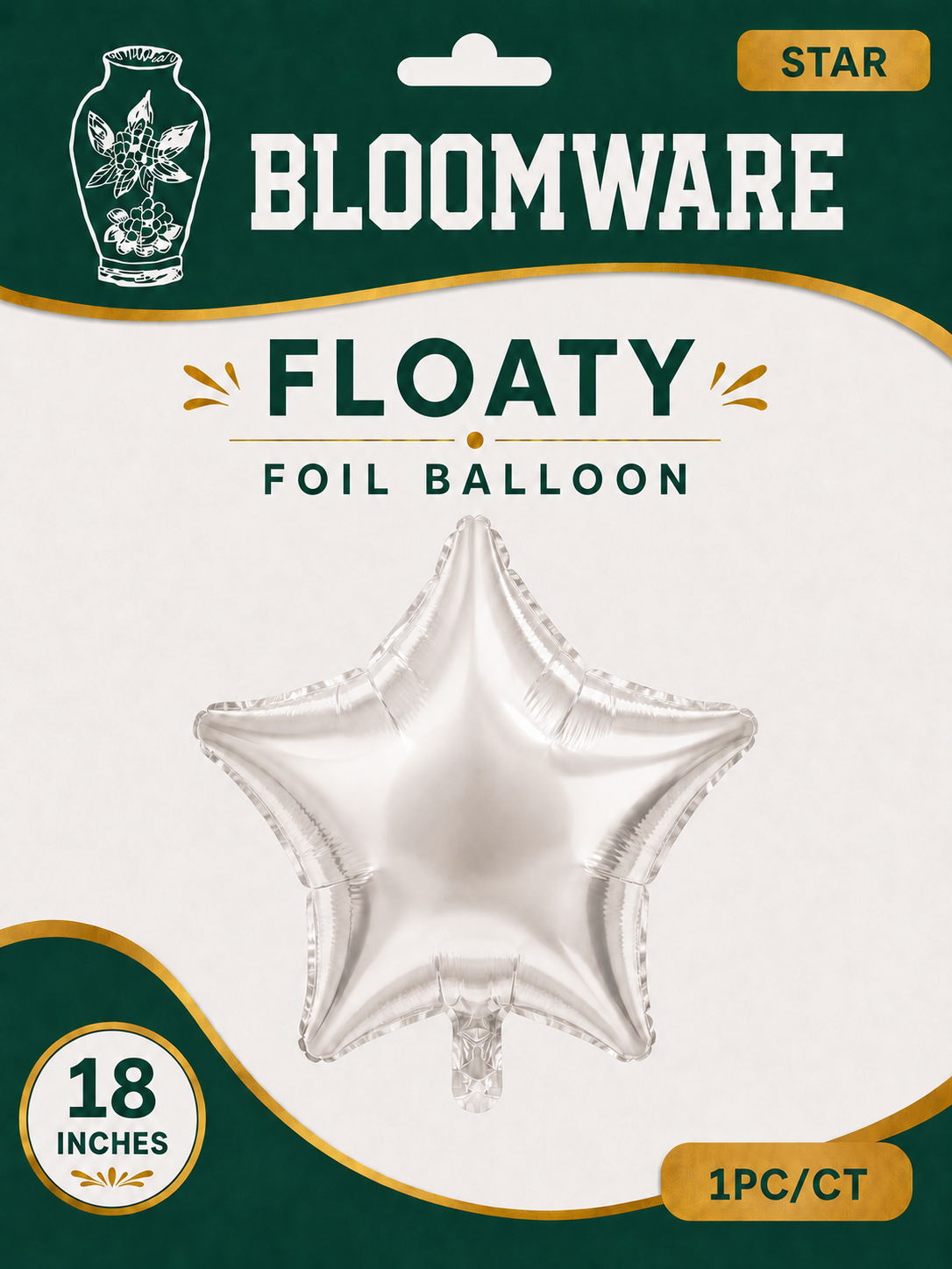 Floaty™ Star Foil Balloons Pearl White