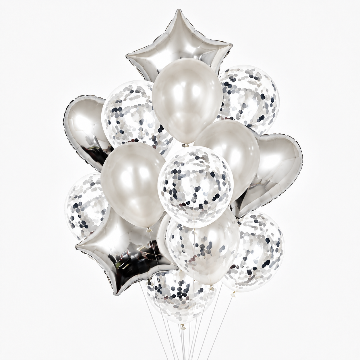 Floaty™ Balloon Bouquet Silver