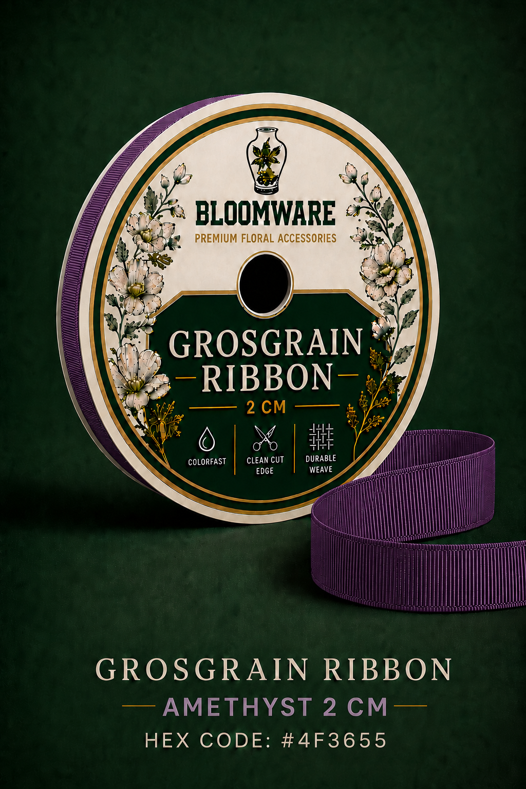 Taffeta™ Grosgrain Ribbon Amethyst