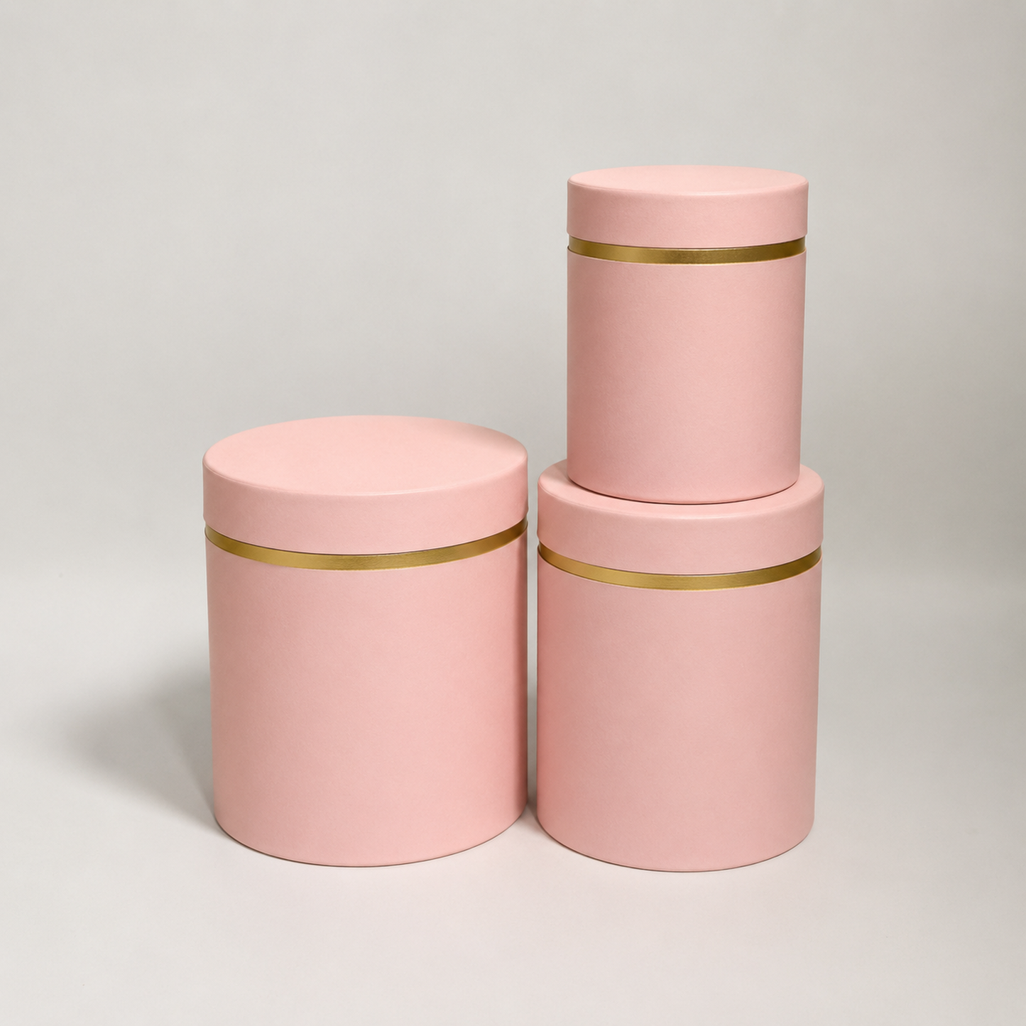 Flowerly Box™ Blush Gold-Rim Cylindrical Set