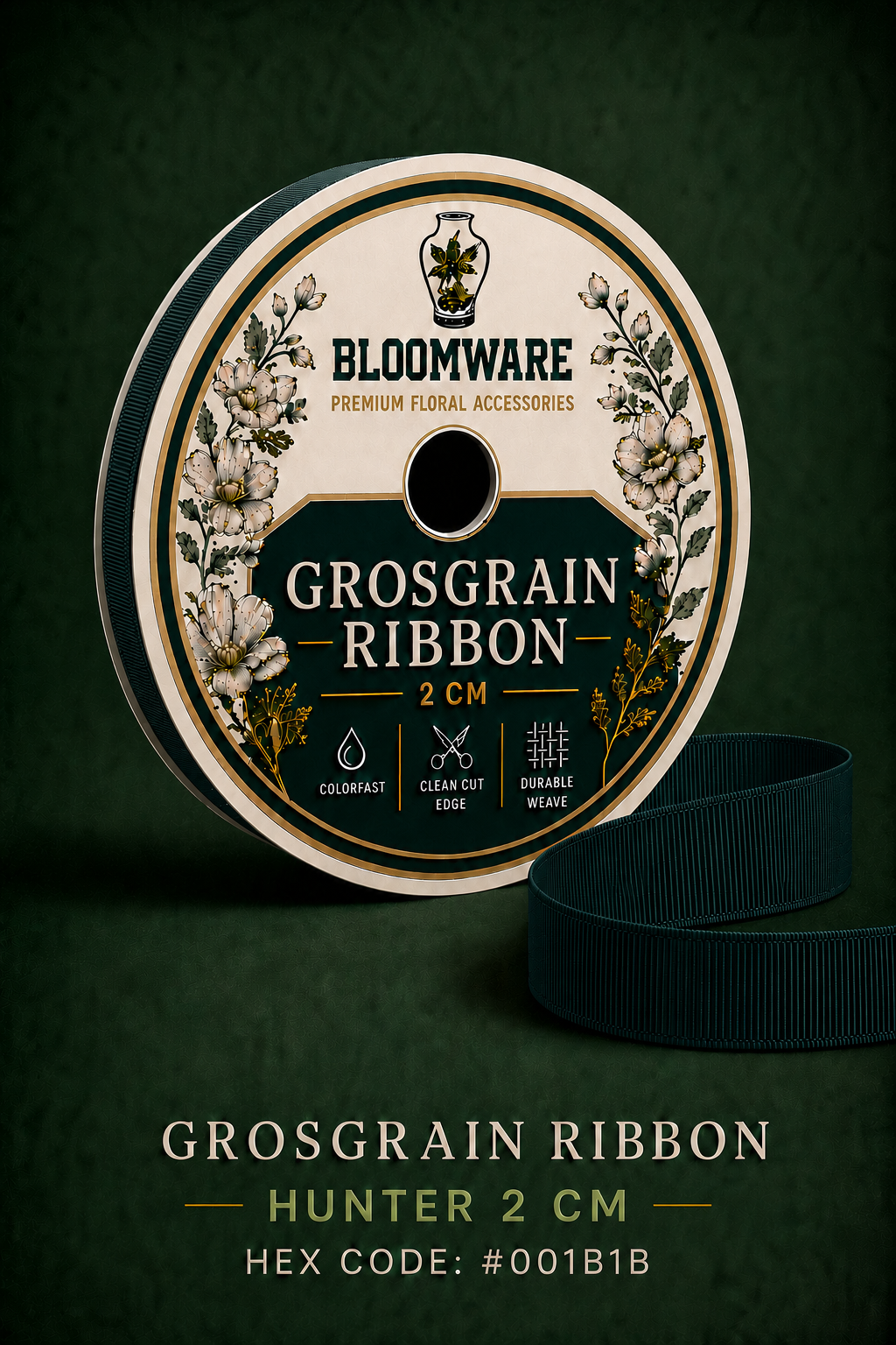 Taffeta™ Grosgrain Ribbon Hunter