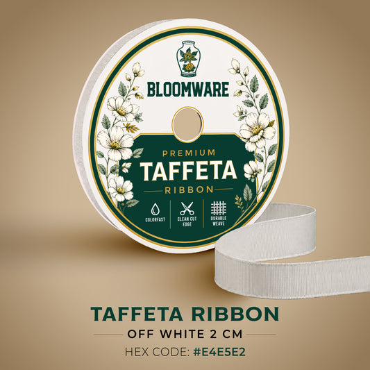 Taffeta™ Grosgrain Ribbon Off White