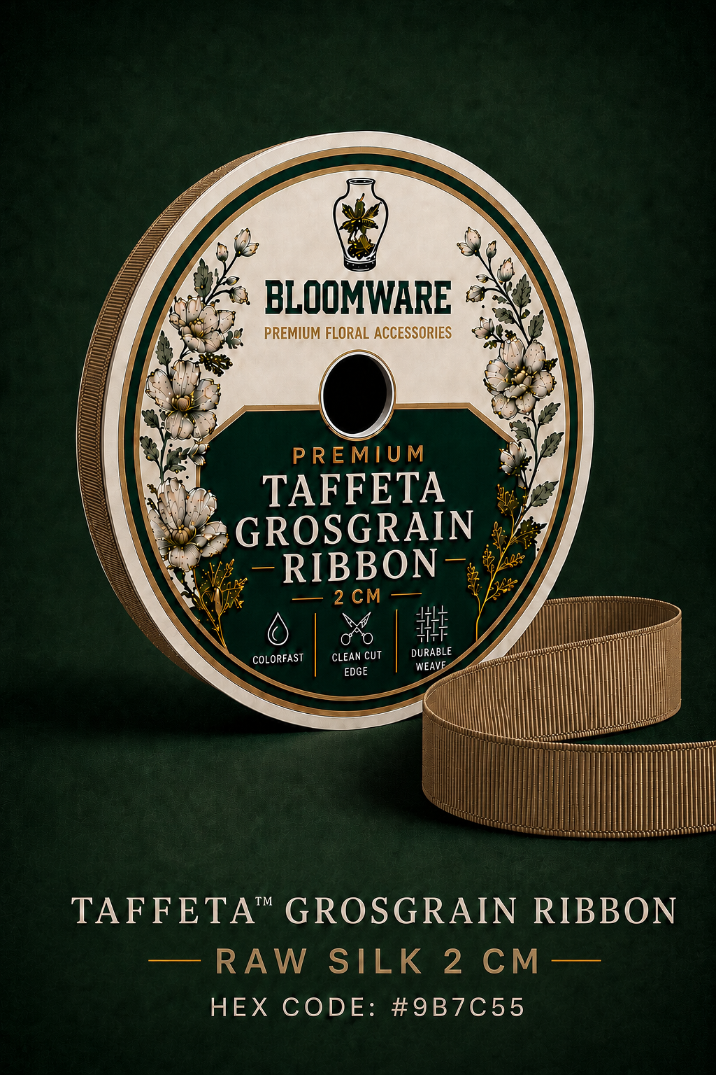 Taffeta™ Grosgrain Ribbon Raw Silk